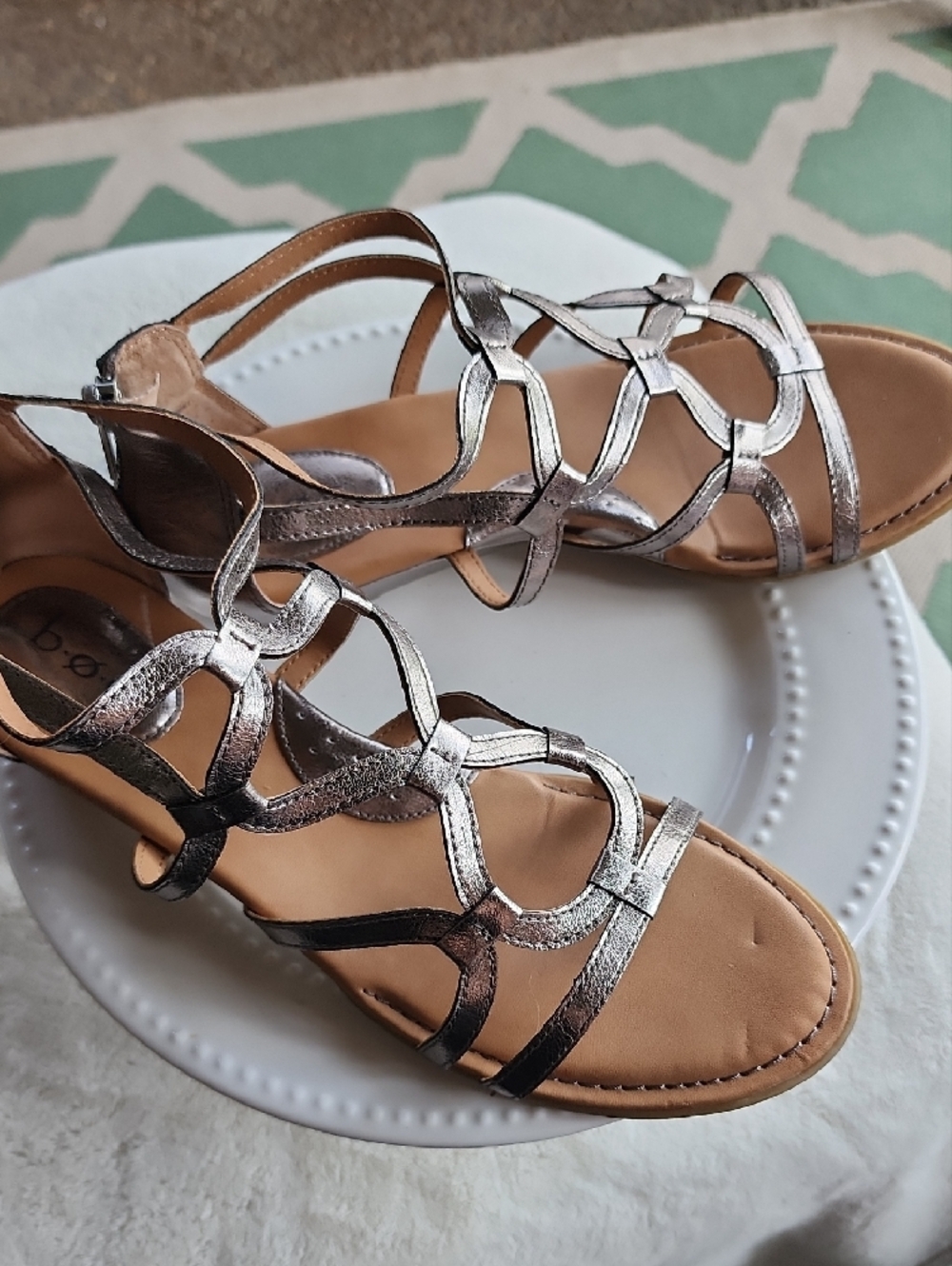 boc Metallic Silver Strappy Women’s Sandals - Picture 2 of 6